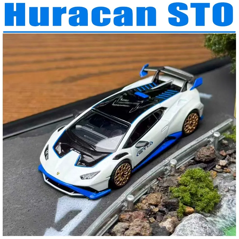 

MINIGT 1/64 Huracan STO игрушечный автомобиль из сплава, литая под давлением металлическая модель, подарки