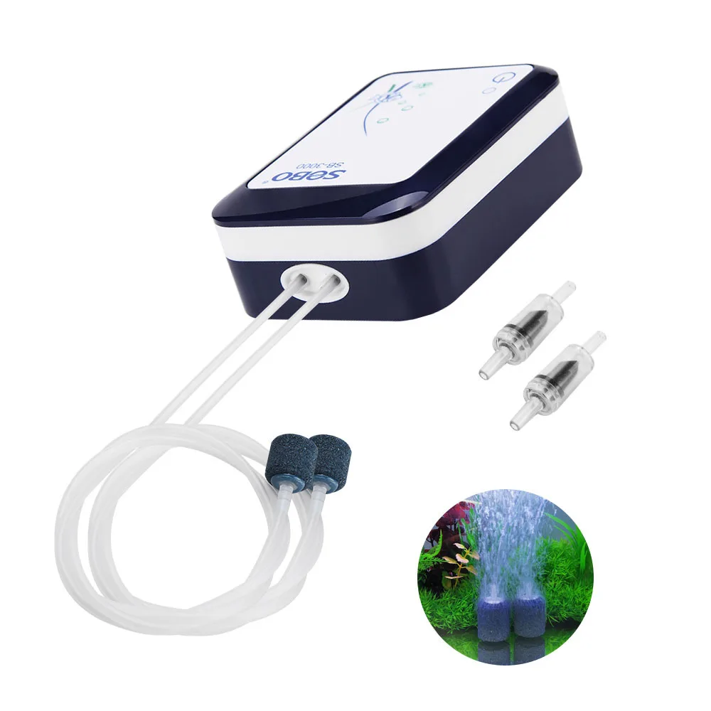 SOBO Aquarium Oxygen Pump SB-3000/SB-4000 USB Charging Oxygenation Pump  Wild Fishing DC Pumps Fish Tank Air Pump Accessories