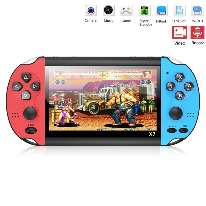 Handheld Game Console 4.3 inch Screen MP4 Player Video Games Retro Real 8GB Support for PSP Game Camera Video E-book