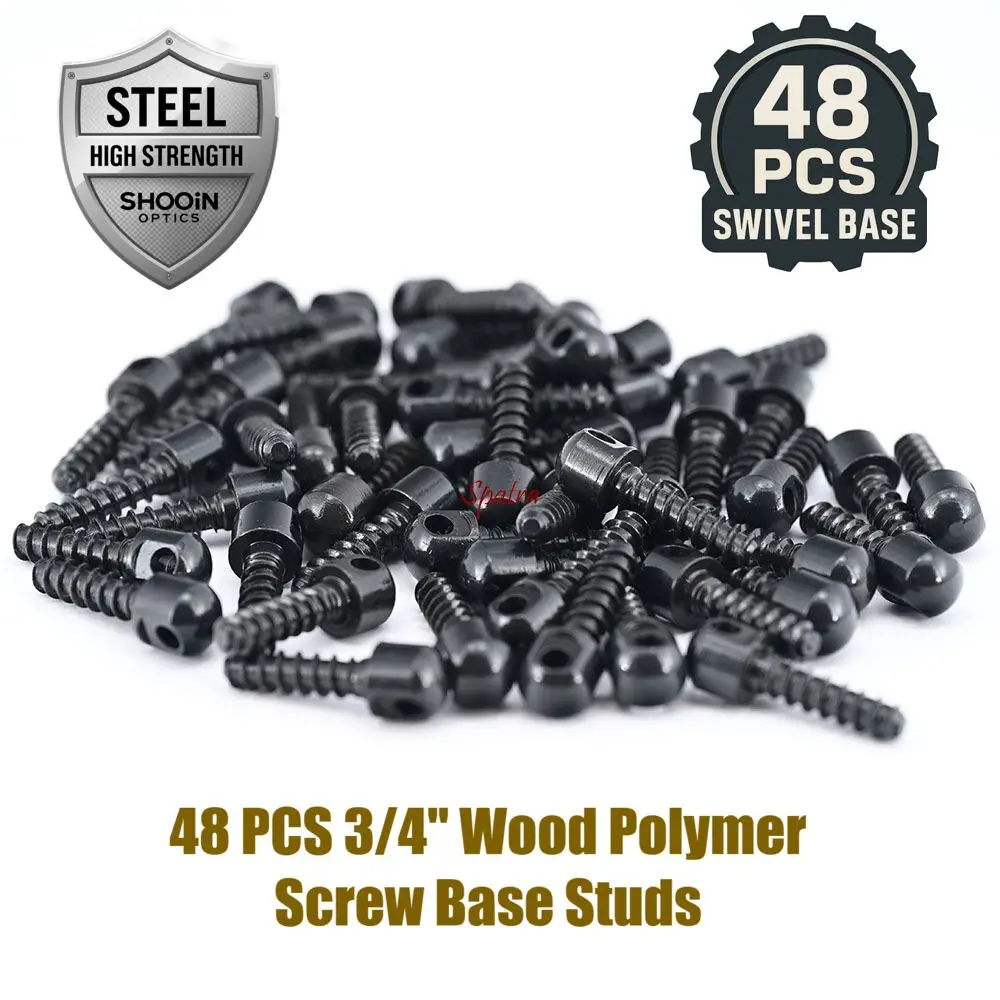

Sparta Sling Swivels 48 Sets 1/2" 3/4" Wood Polymer Screw Base Studs