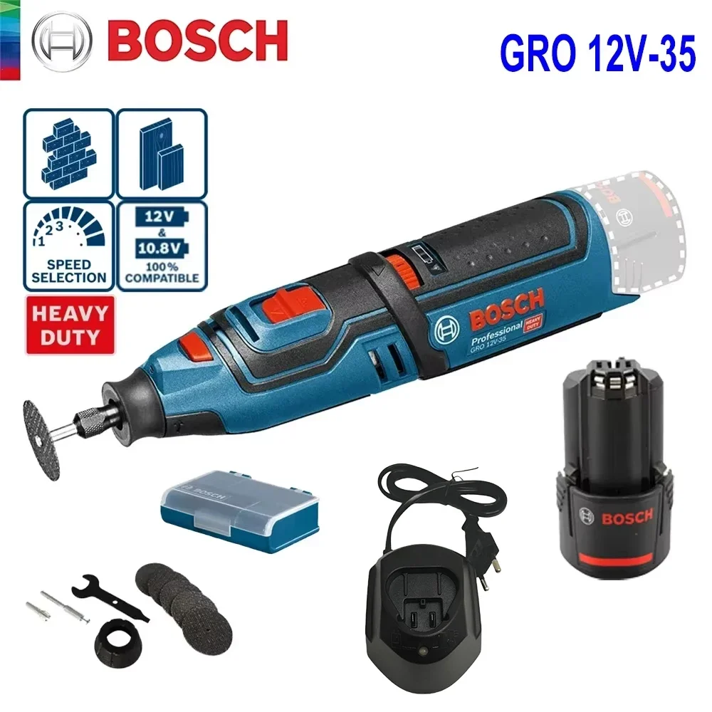 Bosch GRO 12V-35 Cordless Grinder 12V Electric Rotary Multi-Purpose Tool for Engraving Sanding Polishing Drilling Power Tools