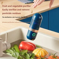 Protable frutta verdura lavatrice a forma di capsula purificatore alimentare senza fili disinfezione di pesticidi per uso domestico verdure