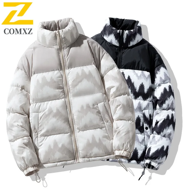 

COMXZ Men Cotton Padded Jacket Trendy Warm Lightweight Windproof Snowy Hiking Padded Jacket 2025 Daily Minimalist Winter Jacket