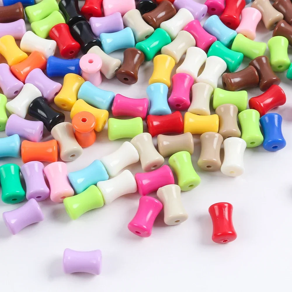 30 قطعة Soild اللون الخيزران الخرز 8x12 مللي متر أسطواني أنبوب دائري فاصل الاكريليك الخرز ل أساور يدوية صنع المجوهرات اكسسوارات #3