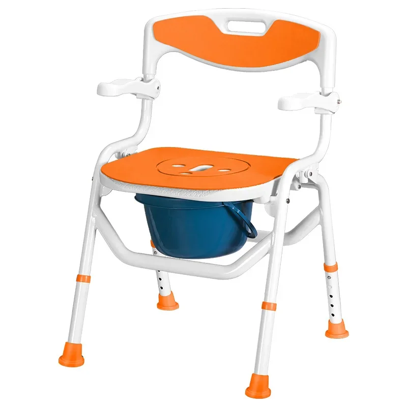 

One-click Foldable Shower Chair and Commode, No Installation Needed, Portable Stool for Elderly, Bathing Seat