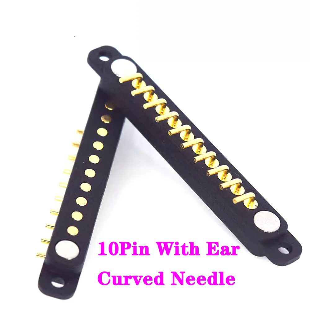 Waterproof DC Magnetic 2 3 4 5 6 7 8 9 10P Spring Loaded Male Female Square with Screw Holes bending needle Pogo Pin Connector