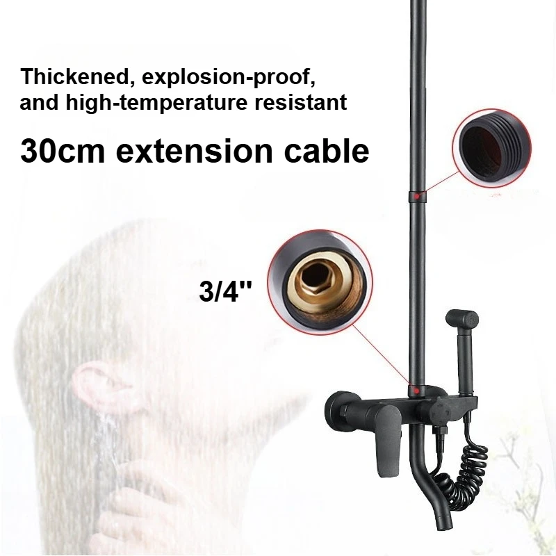 Bad Dusche Verlängerung Stange Dusche Halterung Dusche Extender Grau Verlängerung Rohr Schwarz Extra Verlängern Rohr Bad Zubehör