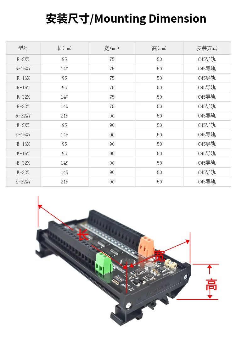 RS485 Bus Modbus-RTU Protocol PLC Remote Io Module Input and Output Optocoupler Isolation