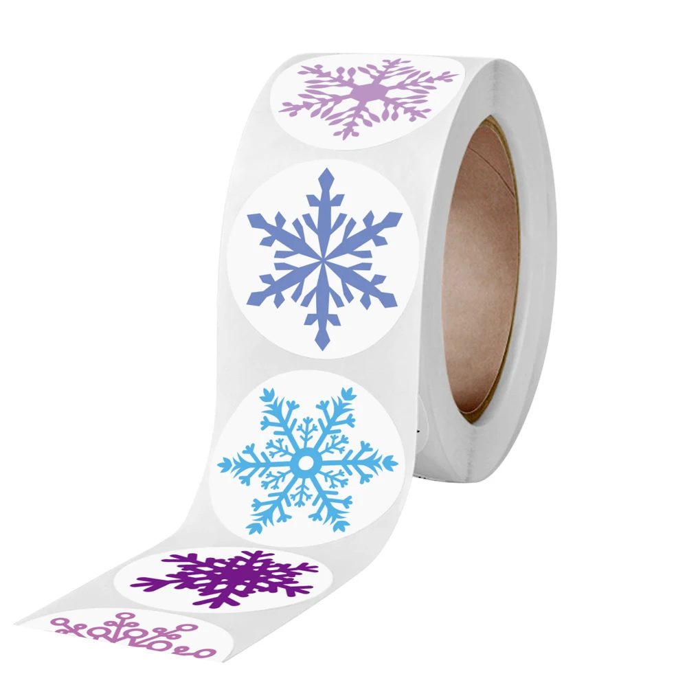 50-500 Stuks Kerst Stickers Cartoon Sneeuwvlok Patroon Stickers Kerst Decoraties Voor Huis Nieuwe Jaar