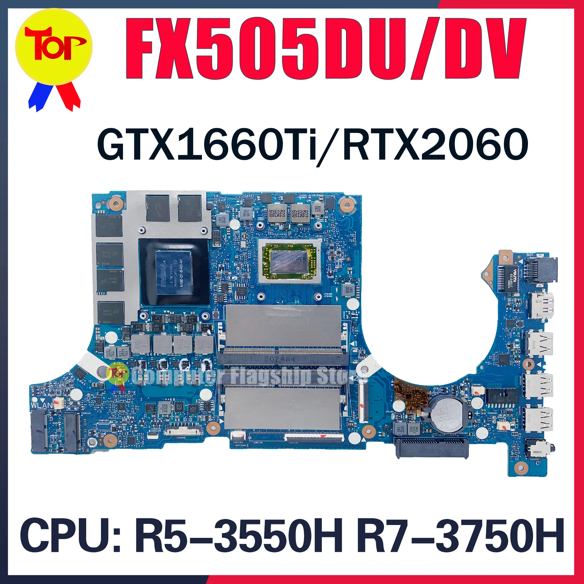 

Материнская плата для ноутбука FX505DU для ASUS FX505DV FX705DU FX95du FX95dv R5-3550H R7-3750H RTX2060/6G GTX1660TI/6G, материнская плата