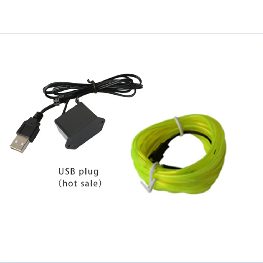 1pc Car 5-Meter LED Atmosphere Light with Usb Drive Car Interior Decorative Trim Strip Replacement Parts Accessories