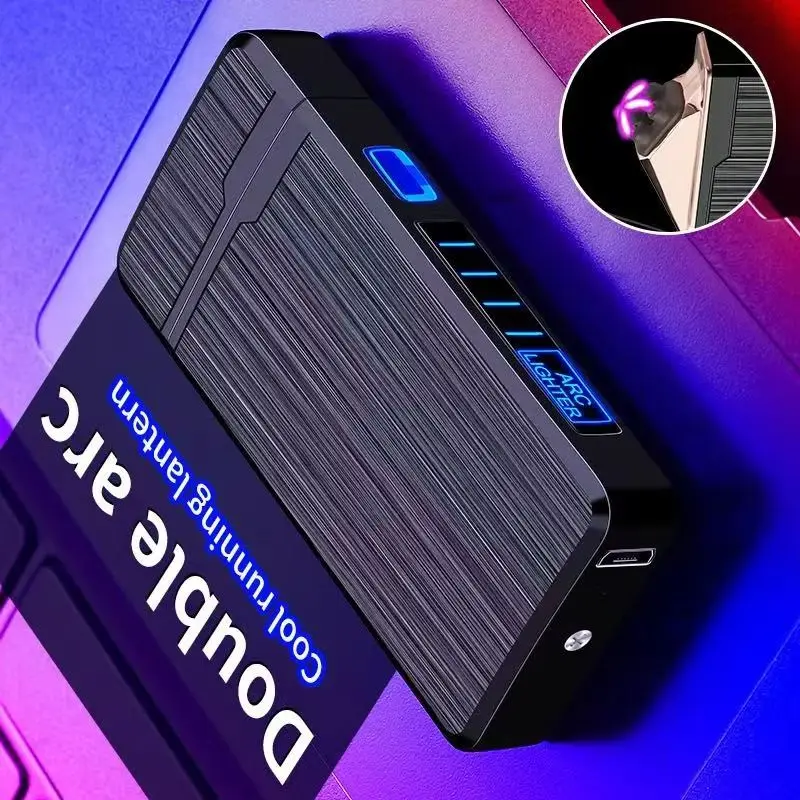 

Индукционная интеллектуальная зарядка с черной технологией, перезаряжаемый двойной дуговой импульсный светлый дым, ценный мужской подарок