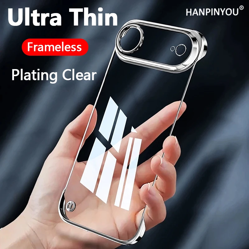 حافظة شفافة بدون إطار مطلية فاخرة لهاتف أبل آيفون 17 برو ماكس 17 إير رفيعة للغاية لحماية الكاميرا غطاء صلب من البولي كربونات #1