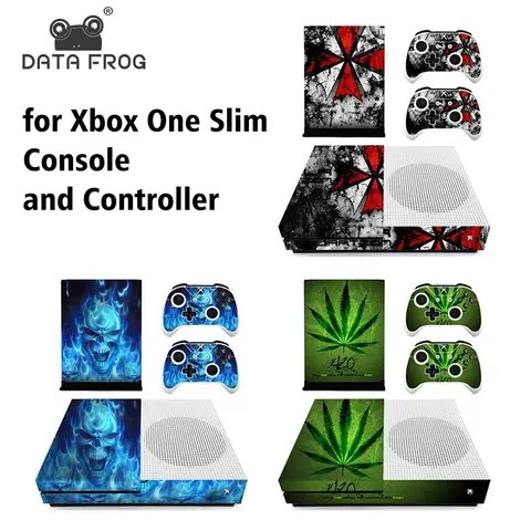 DATA FROG Skin Sticker Decal Vinyl Console Cover For Xbox One Slim Console For Xbox One S Controllers Protective Stickers 2023