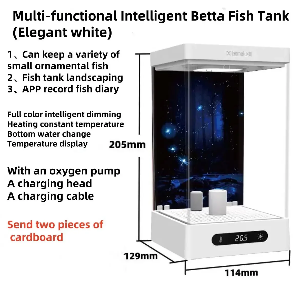 aquarium fish tank Fish tank Intelligent ecological desktop Office Mini landscape fish tank (elegant white)