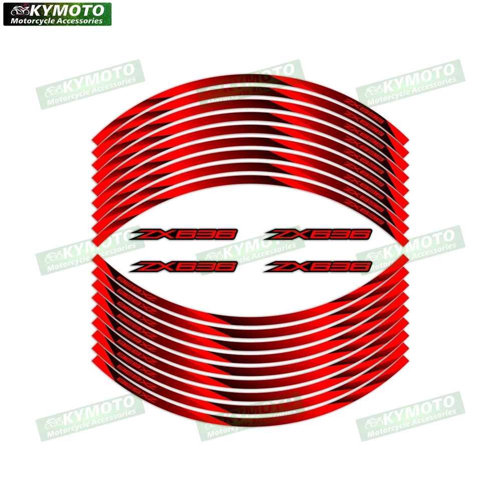 

Для ZX-6R ZX6R ZX-636 светоотражающее колесо мотоцикла 17-дюймовая наклейка на обтекатель, ступица, наклейка на обод, полоса, лента, наклейка, украшение