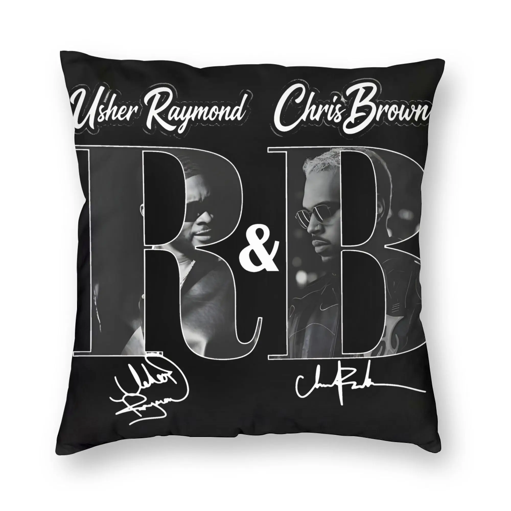 Chris Brown And Usher The Rb Tour Pillowcases  Raymond And Brown Novelty Pillow Case For Car Home Decor Square Pillow Cover