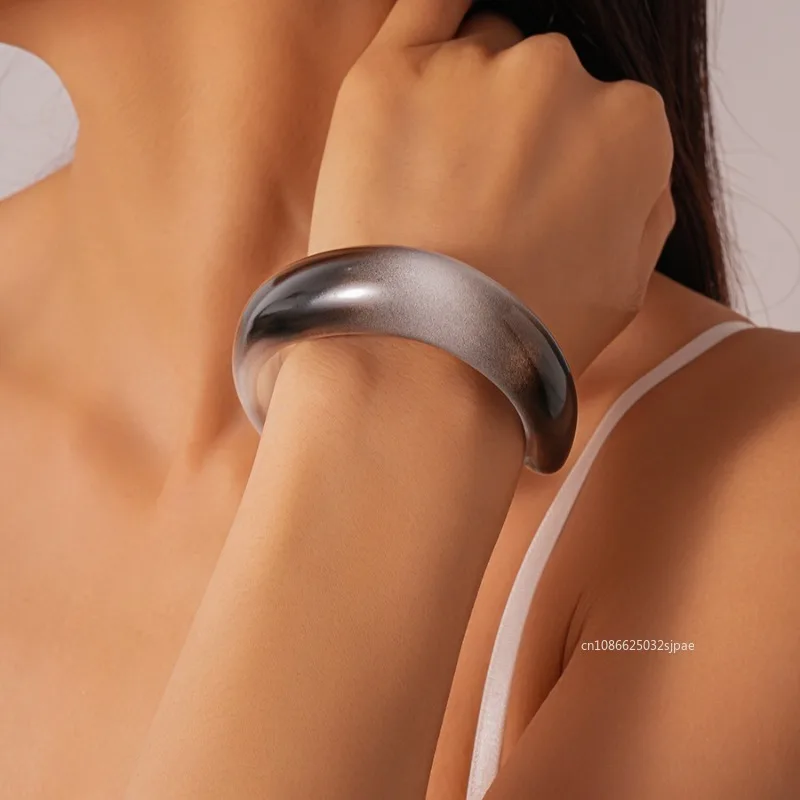 جديد النمط الصيني الاكريليك التدرج الإسورة للنساء هندسية التعميم افتتاح الراقية سوار المرأة حلية مجوهرات 2025 هدية #2