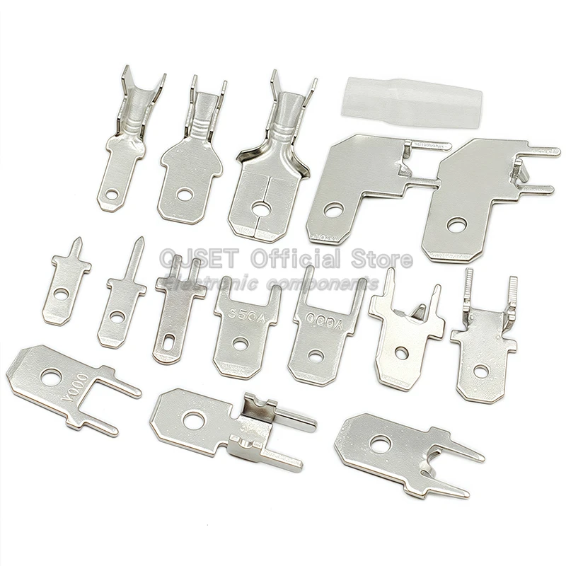 100 Uds 2,8mm 4,8mm 6,3 MM conector Terminal PCB inserto de soldadura PCB soldadura terminal inserción palanca enchufe bloque de terminales 0,8mm 2P