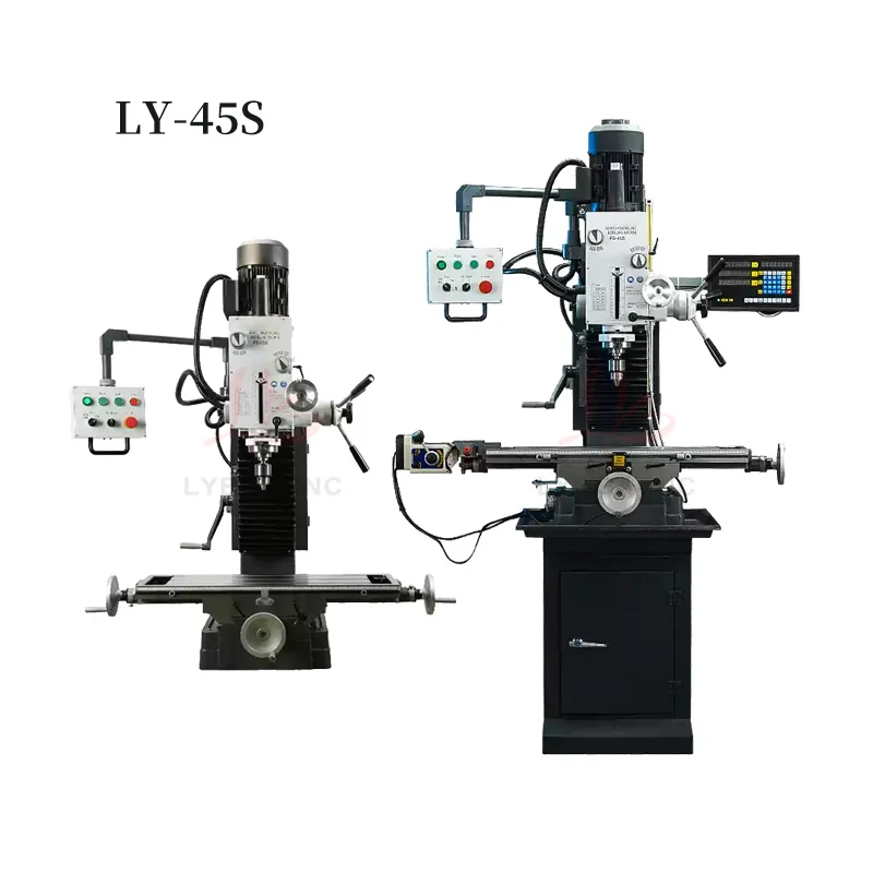 Máquina perforadora y roscada LY-45S para perforar y mecanizado de metales Pantalla digital de tres ejes Elevador de cabezal automático para ranurado