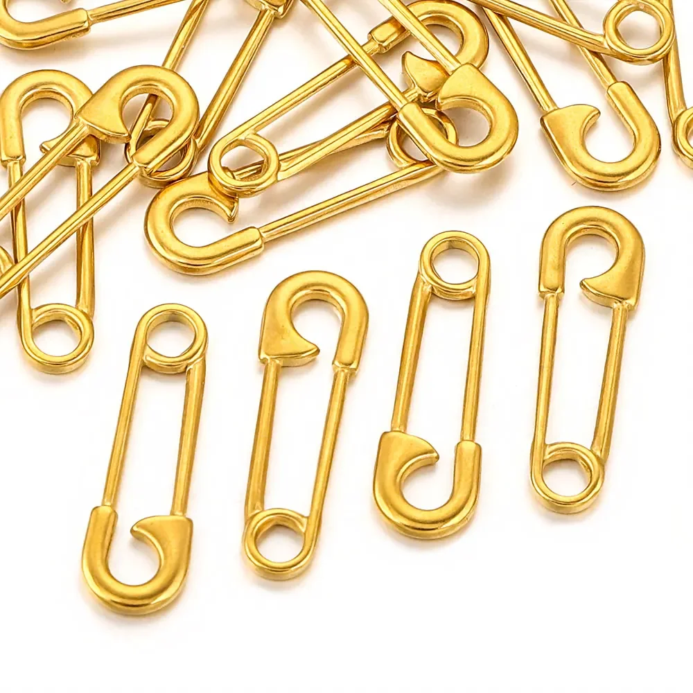 5pcs/lot Stainless Steel Gold-plated Connectors Pendant Pin Shape for DIY Bracelet Jewelry Accessories Making Material Wholesale