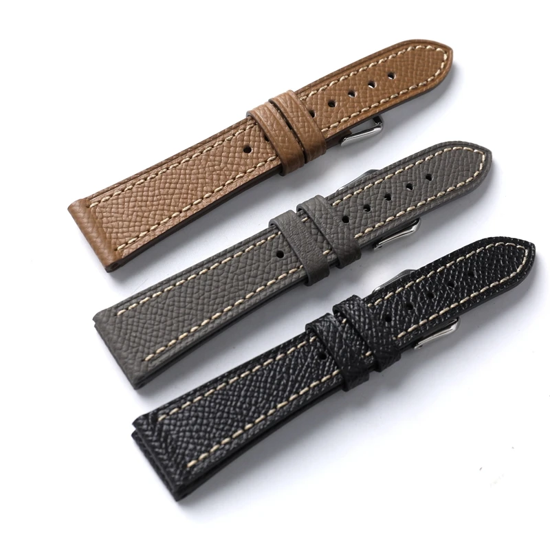 Hochwertiges italienisches Palmkornband Palmkornlederband 18 19 20 21 22MM Braun Grau Blau Ultradünnes Herrenband aus weichem