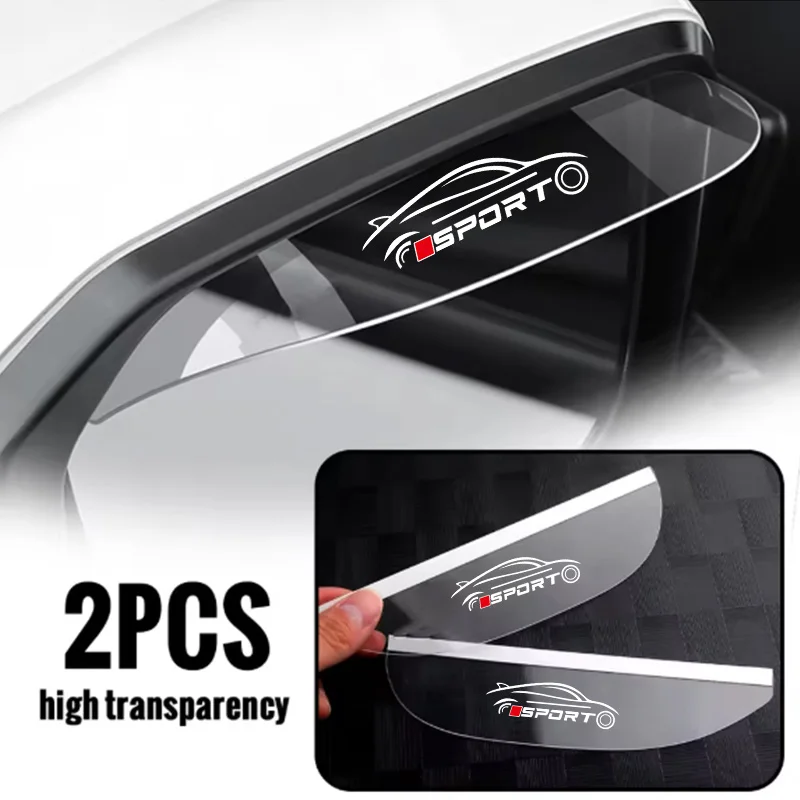 Car Rearview Mirror Rain Shield, Anti-Rain, Anti-Fog, Anti-Glare, Transparent Rainproof Reflective Mirror Waterproof Panel