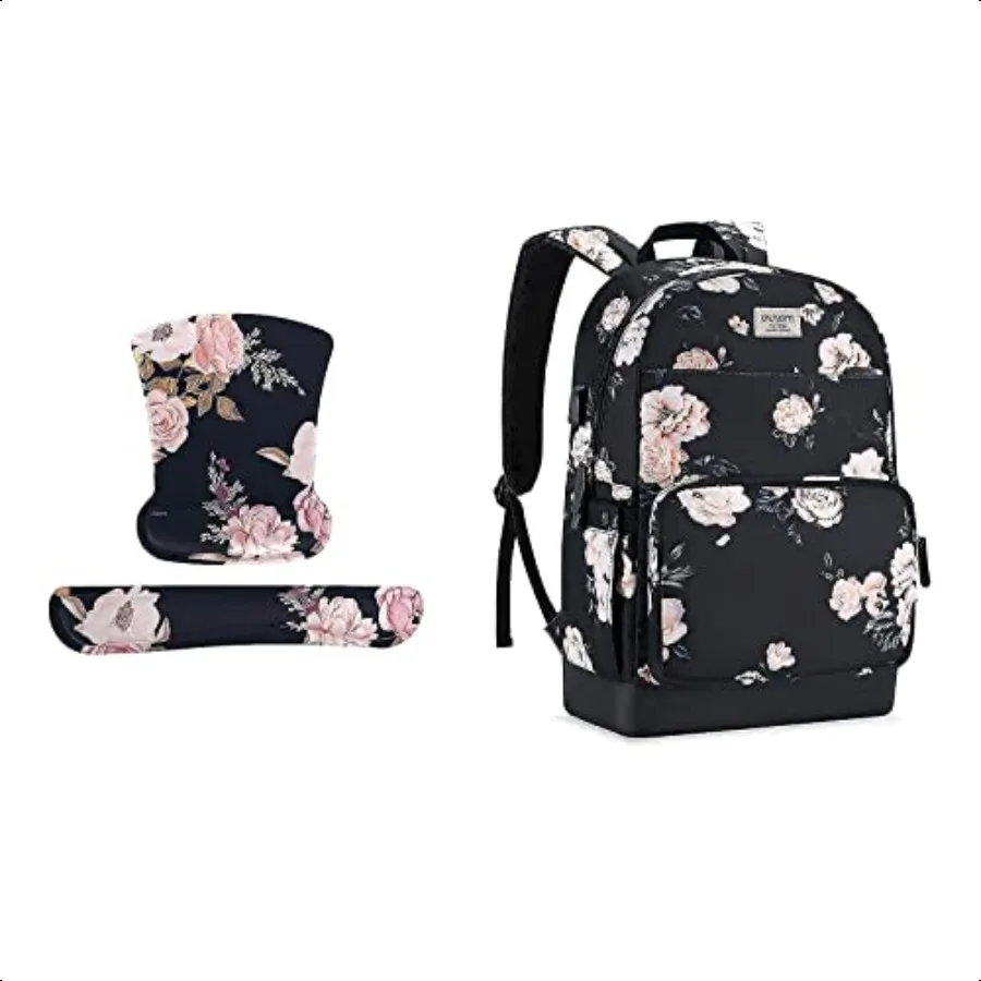 

Keyboard Wrist Rest Mouse PadPeony Ergonomic Mousepad NonSlip Rubber Base Pain ReliefEasy Typing Memory Foam Cushion15.616 inch