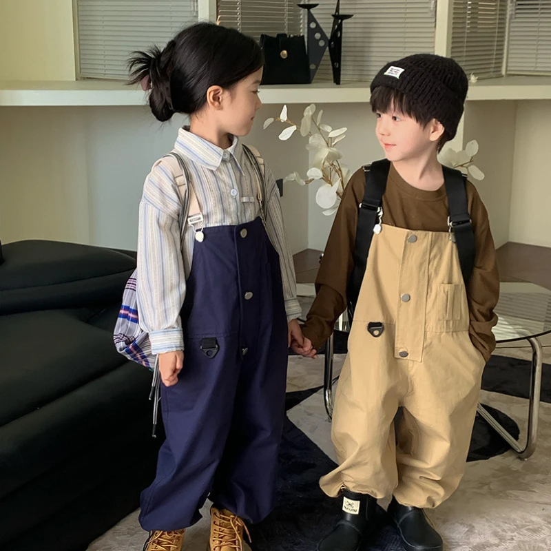 2024 Mother and Daughter Overalls Set Mom Son Matching Jumpsuit Parent Child Outfit Mommy and Children Autumn One Piece Clothing