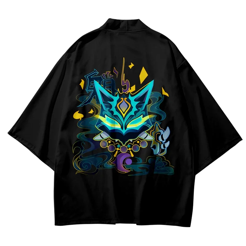 2022 Game Genshin Impact Xiao Kimono 3D Print Xiao Cosplay Haori Cloak Party Tops Streetwear Summer Unisex Shirt