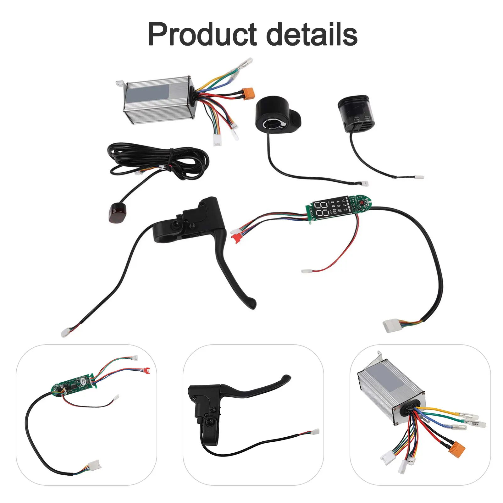 

For 10 Inch Electric Scooter Controller Kit 36V 500W with Dashboard Accelerator Brake Lever Headlight and Tail Light