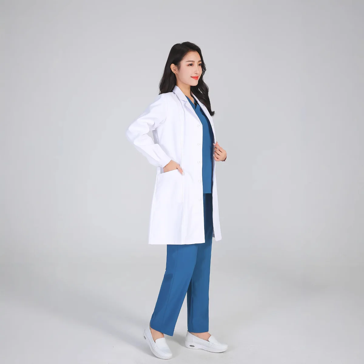 Weißer Mantel für Damen, antibakteriell und antistatisch, männliche Arztuniform, Dentalstomatist, weißer Mantel, Labor-Arbeitskleidung