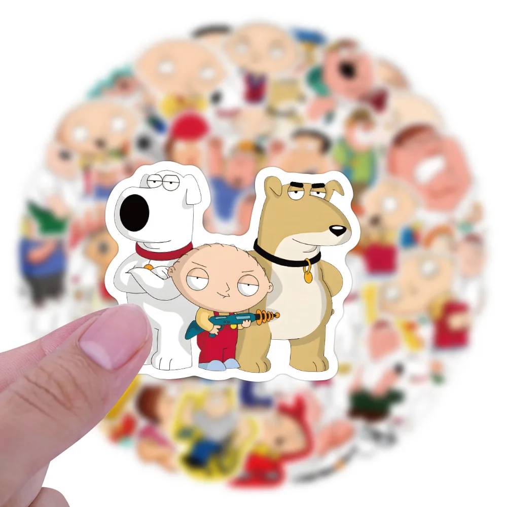 55pcs Family Guy Stickers Cartoon DIY Graffiti Skateboard Luggage Water Bottle Waterproof Anime Kids Stickers Decals Toys