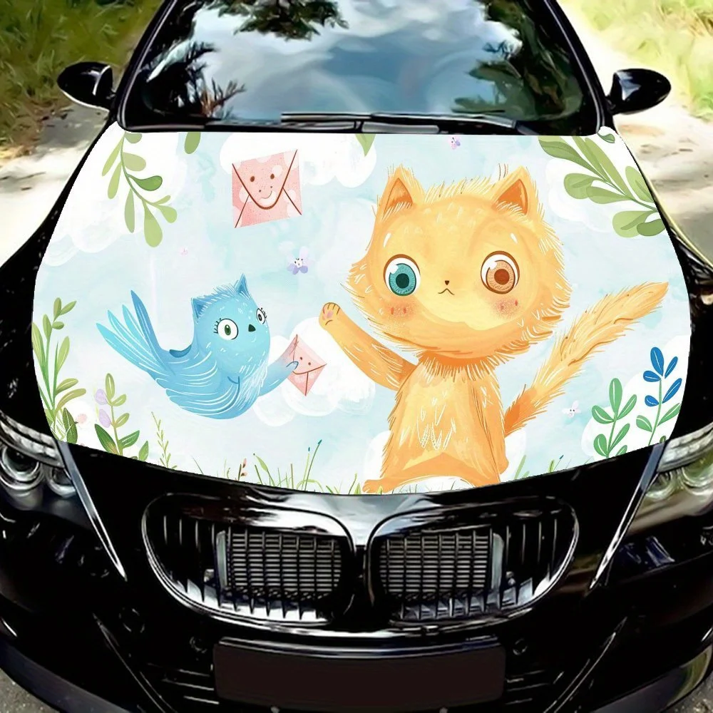 

High cold kitten Print car hood stickers, waterproof self-adhesive, scratch resistant, easy to stick, durable car PVC stickers,
