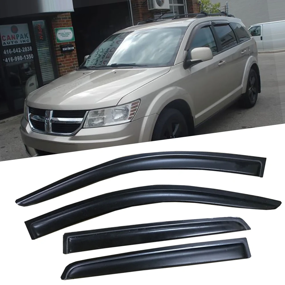 4pcs Out-Channel Sun Rain Guard Vent Shade Window Visors For 09-20 Dodge Journey