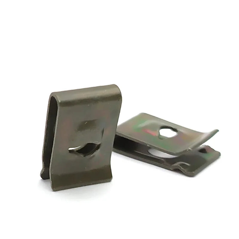 50pcs Car Motorcycle Scooter ATV Moped E-bike Plastic Cover Metal Retainer U-Type Clips ArmyGreen