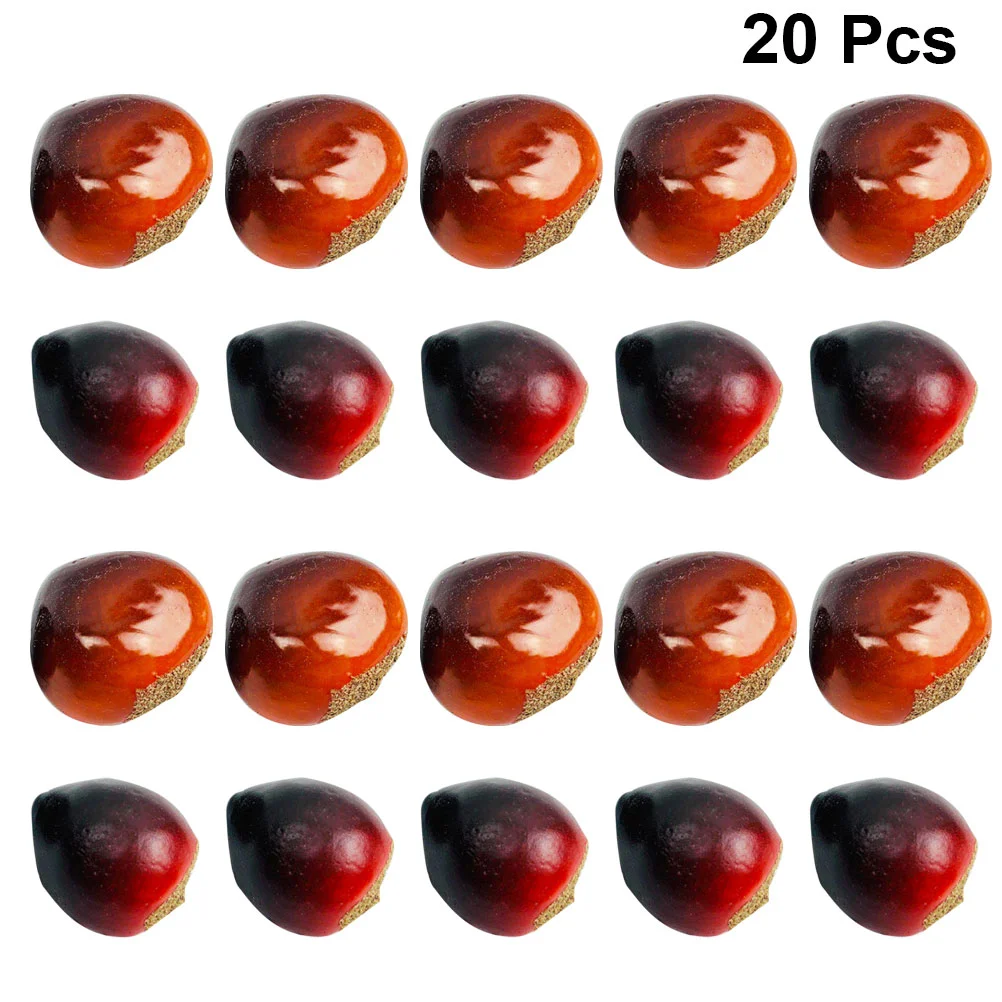 20 Pcs Plant Decor Artificial Chinese Chestnuts Decorations Model Ornament Lifelike Simulation