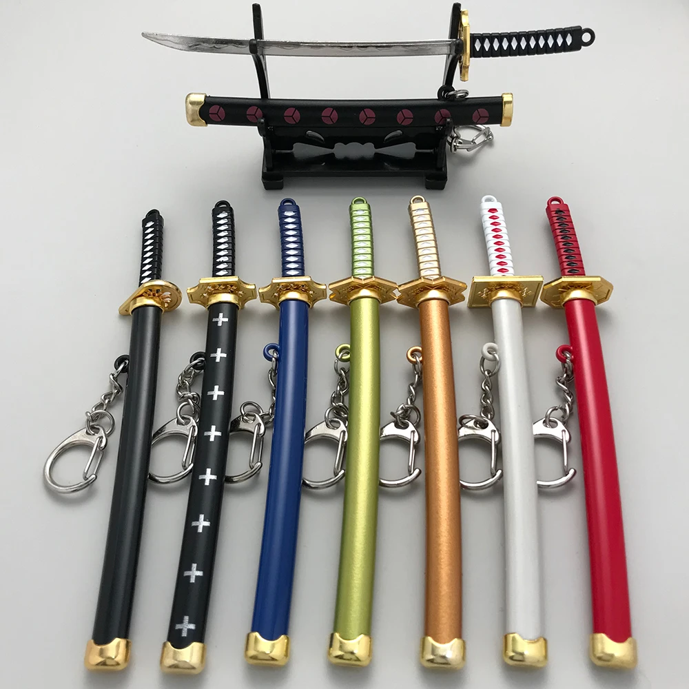 LLavero de la espada samurái Roronoa Zoro para mujeres y hombres, hebilla de Katana Sabre, juguete de Cosplay, regalo de joyería, 8 estilos, N842