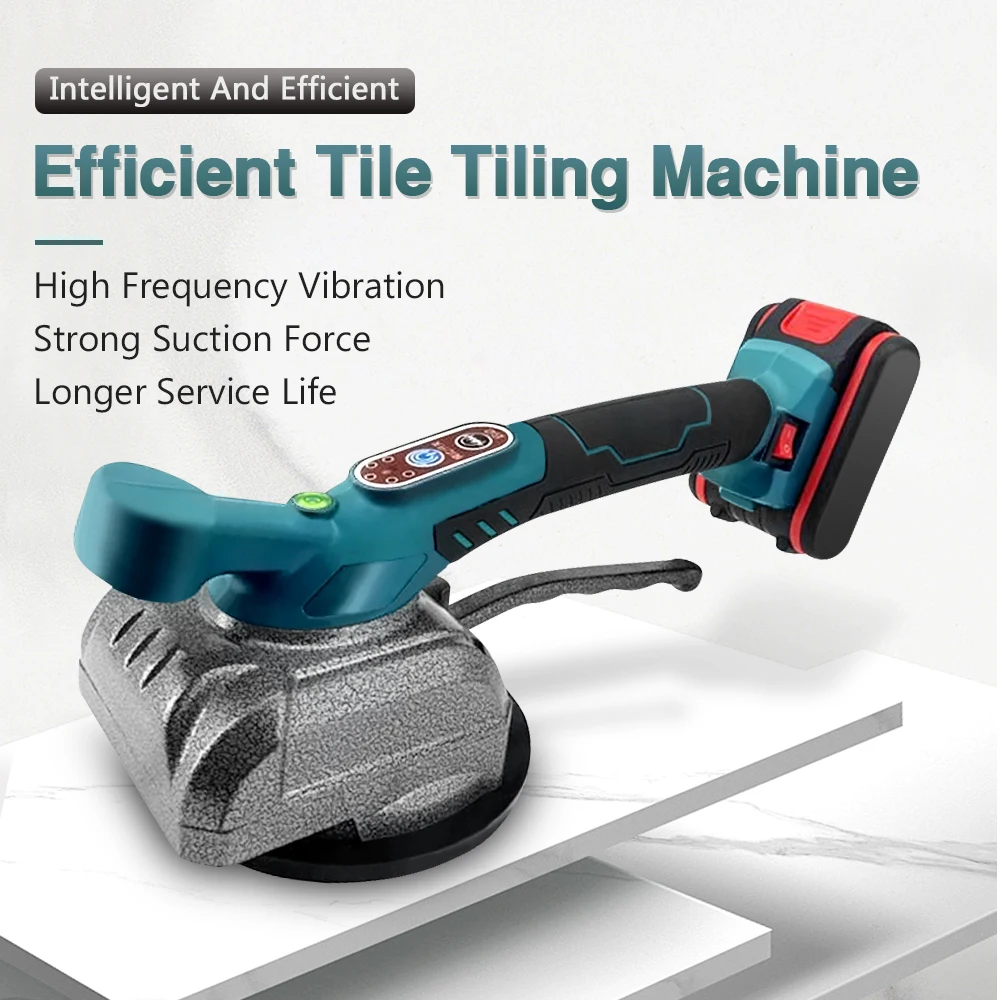 12/21V Tile Tiling Machine Electric Wall Floor Tiles Laying Vibrating Tool Suction Cup Adjustable Automatic Floor Vibrator