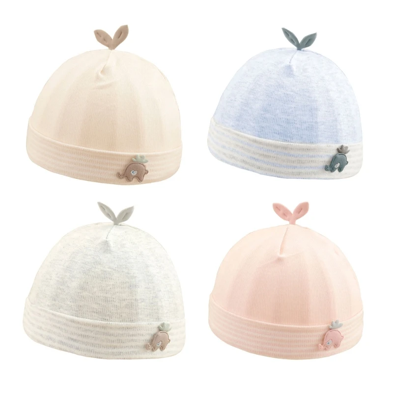 

Fashion Hospital Hat Comfortable Cotton Baby Bonnet Caps for Boys Girls 0-3 Month Windproof Single Layer Fetal Hats