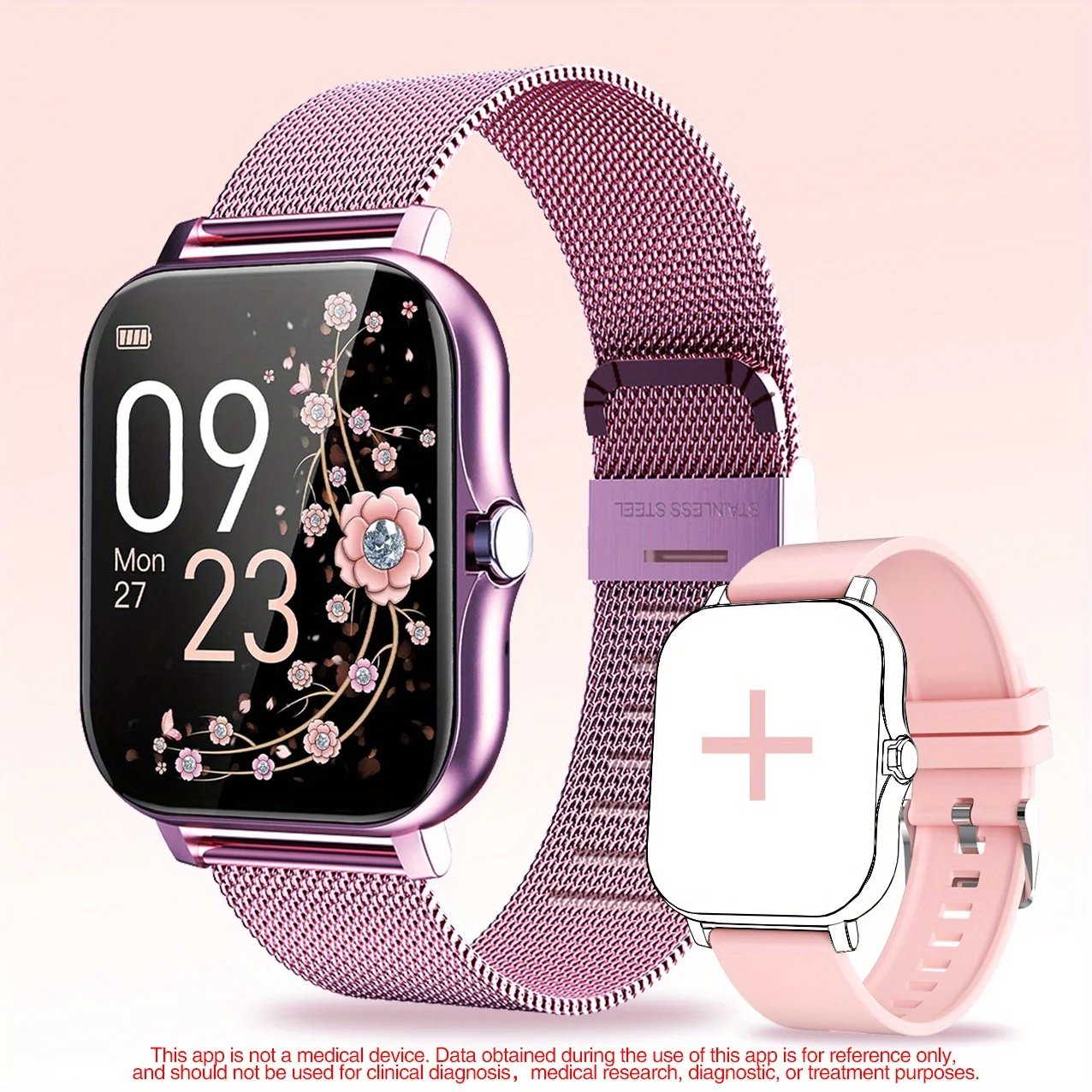 

Exclusive 1PC Smart Watch Featuring Wireless Calling, Digital Display, Electronic Movement, Silicone and Stainless Steel Band