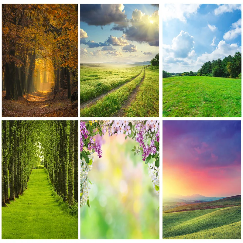 

Natural Scenery Photography Background Forest River Flower Landscape Photo Backdrops Studio Props FG-04