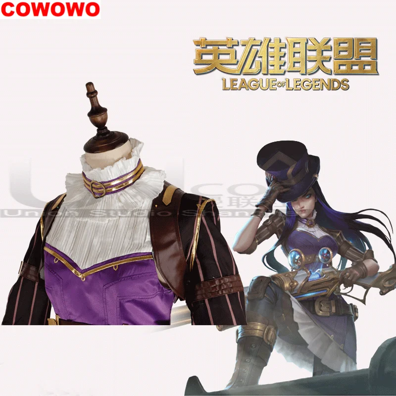 COWOWO-Costume de Cosplay Lol Caitlyn Subdue, Uniforme de ix, Vêtements