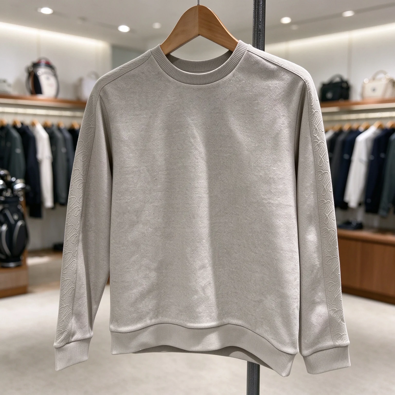 2026 Autumn Winter Korean Style Men Golf Crew Neck High Stretch Knit Sweater Warm Long Sleeve Sports Pullover