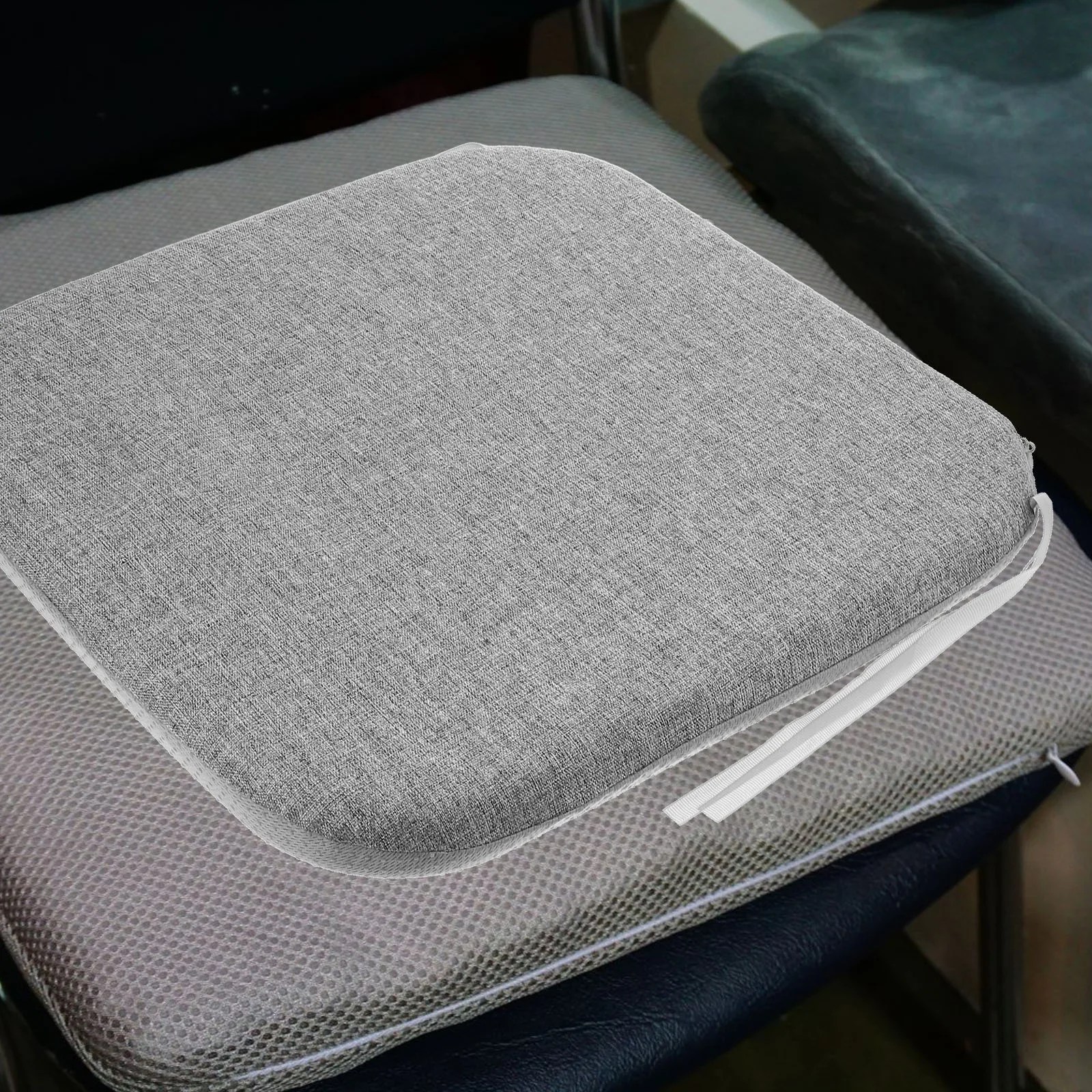 

Memory Foam Linen Cushion Desk Chair Pad Gaming Ergonomic Office Seat Non Slip Support Comfortable Easy Clean