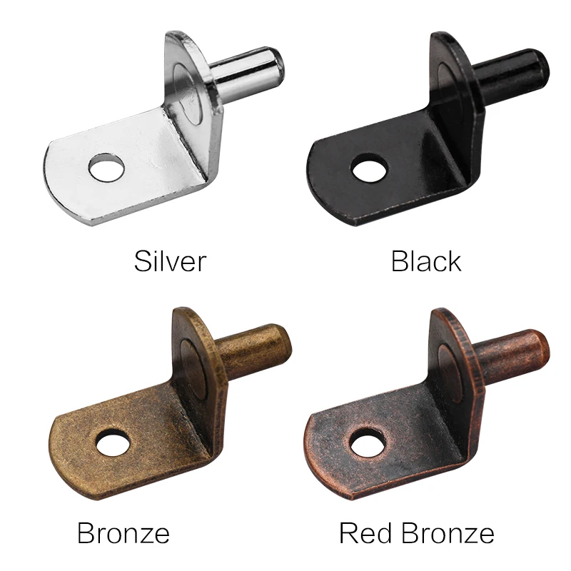 16/32 pcs Heavy-Duty L-Shaped Shelf Support Pegs - 1/4 Inch Diameter Nickel Plated Clips with Hole for Secure Kitchen, Bookcase