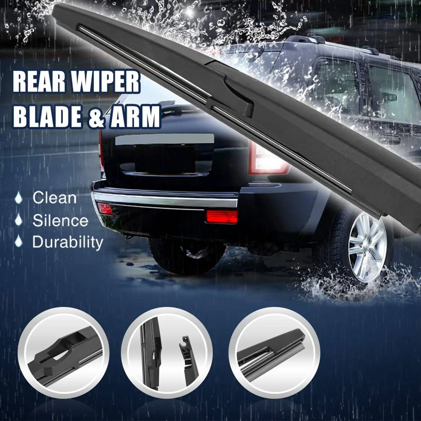 10 Inch 260mm Car Rear Windshield Wiper Blade Arm Set for Kia Soul 2010-2017 Back Windscreen Wiper Arm Rear Wiper Blades