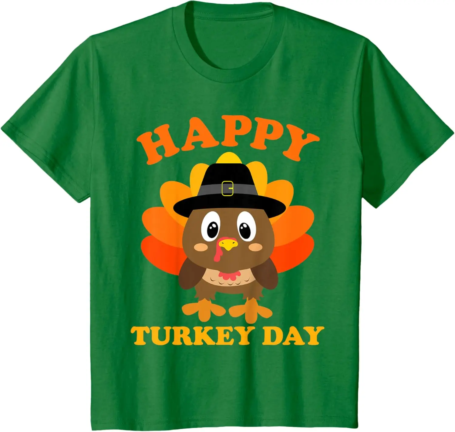 Happy Turkey Day Shirt Cute Little Pilgrim Gift Thanksgiving T-Shirt High Quality Cotton  Unisex  Funny Tshits Children Anime