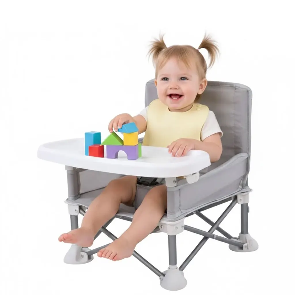 

Портативный складной детский стульчик: регулируемое обеденное сиденье для малышей с ремнем для дома и ресторана