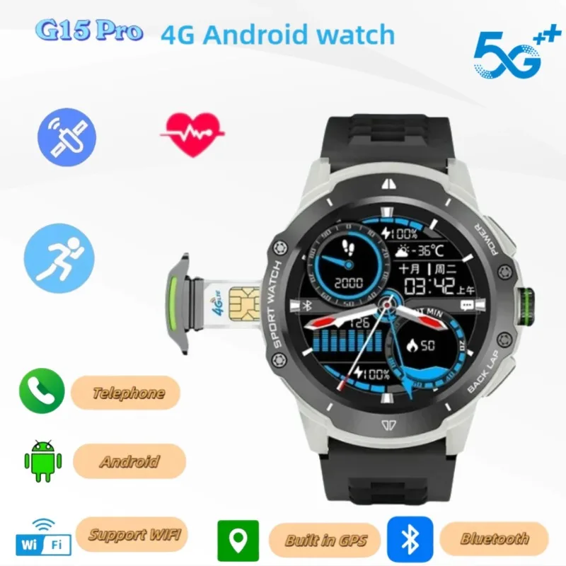 

1,43 ''Amoled4G Смарт-часы с камерой GPS WIFI трекер сердечного ритма подсчет шагов 8 ГБ + 128 ГБ памяти Android умные часы для мужчин